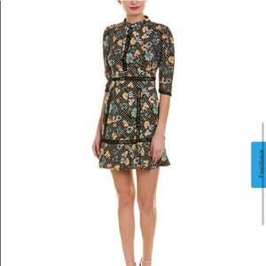 NWOT! Walter baker querida polka dot floral puff sleeve flared hem mini dress 6